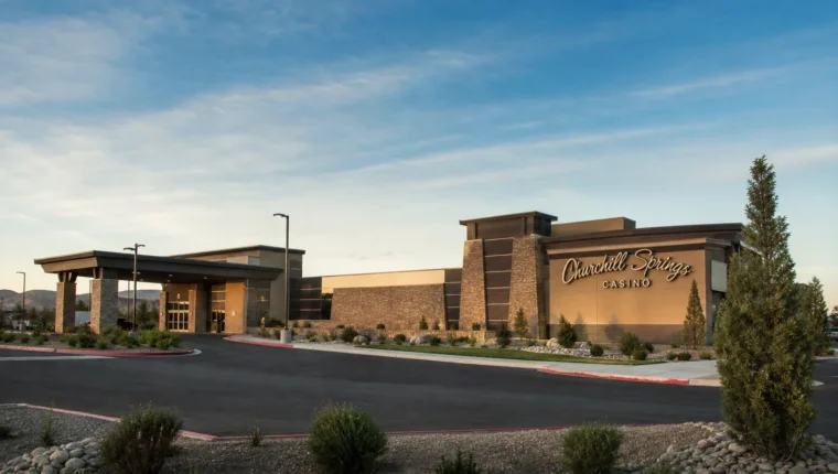 AI-generated exterior view of Churchill Springs Casino Fallon, Fallon, Nevada.