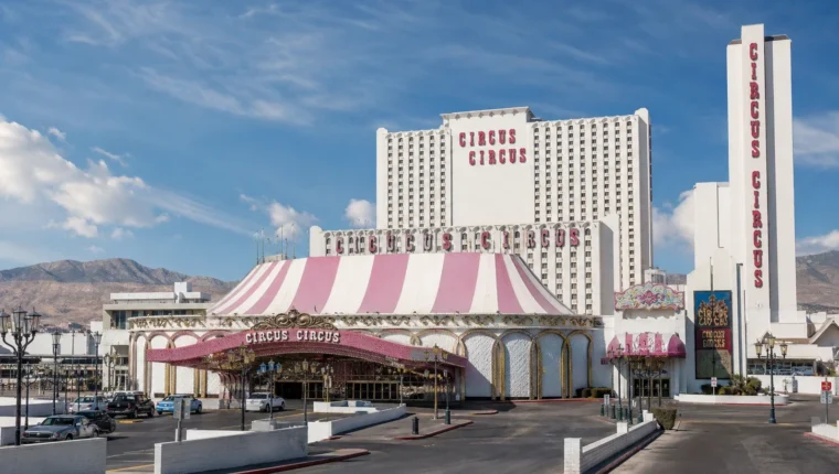 AI-generated exterior view of Circus Circus Reno Las Vegas, Nevada.