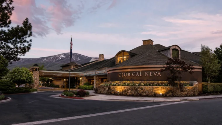 AI-generated exterior view of Club Cal Neva - Reno, Reno, Nevada.