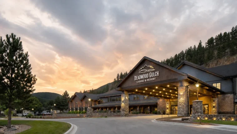 Deadwood Gulch Casino & Resort Deadwood: Visitor Guide 6 AI-generated exterior view of Deadwood Gulch Casino & Resort Deadwood, Deadwood, South Dakota.
