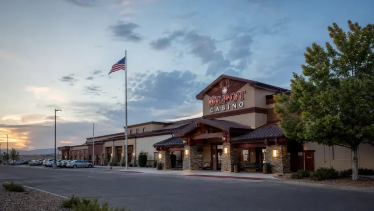 AI-generated exterior view of Depot Casino, Fallon, Fallon, Nevada.