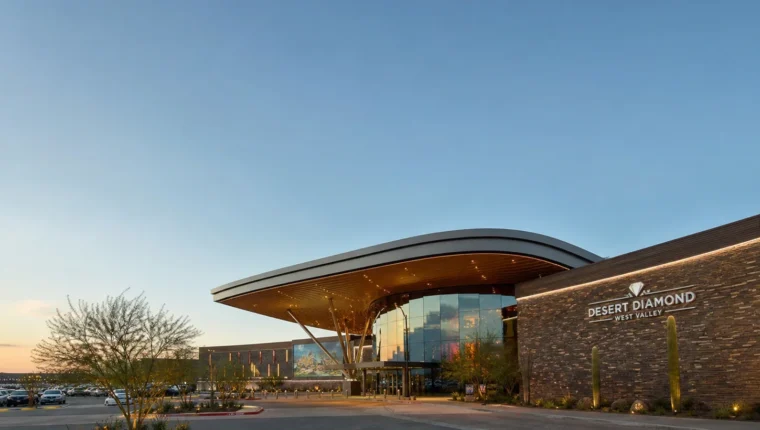 AI-generated exterior view of Desert Diamond Casino Glendale, AZ, Glendale, Arizona.