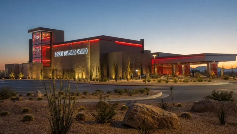 AI-generated exterior view of Desert Diamond Casino Sahuarita, AZ, Sahuarita, Arizona.