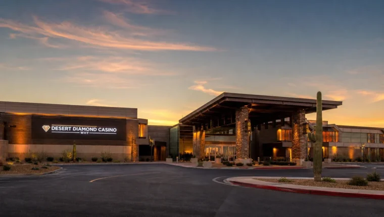 AI-generated exterior view of Desert Diamond Casino Why, AZ, Why, Arizona.