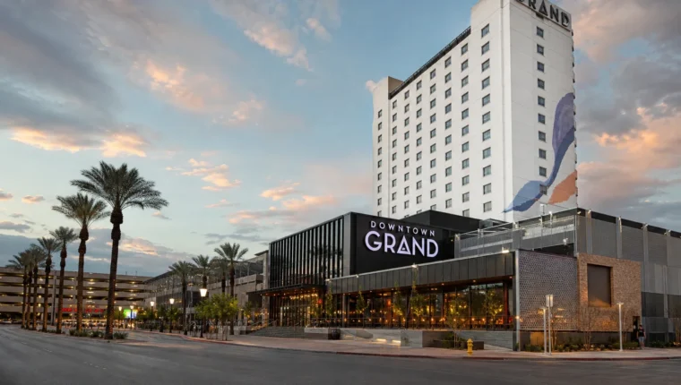 AI-generated exterior view of Downtown Grand Las Vegas, Las Vegas, Nevada.
