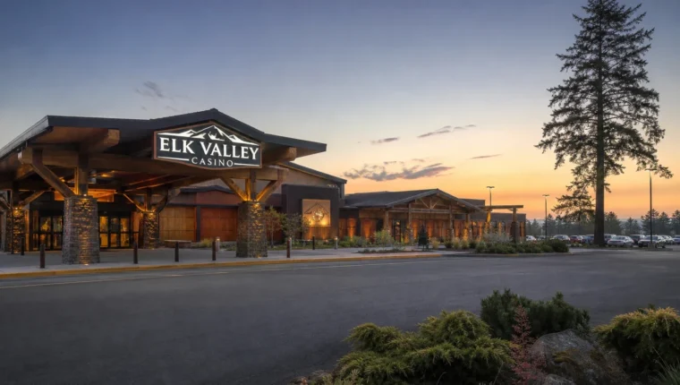 Elk Valley Casino Crescent City: Games, Poker & Dining 31 AI-generated exterior view of Elk Valley Casino Crescent City, Crescent City, California.