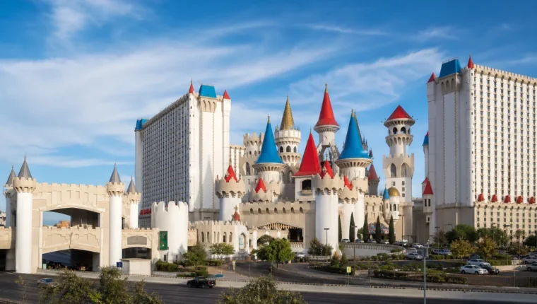 AI-generated exterior view of Excalibur Casino Las Vegas, Nevada.