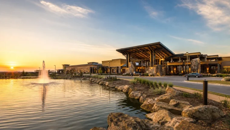 AI-generated exterior view of FireLake Casino Shawnee, Shawnee, Oklahoma.