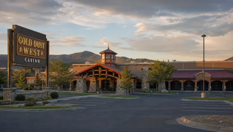 AI-generated exterior view of Gold Dust West Casino Carson City, Carson City, Nevada.