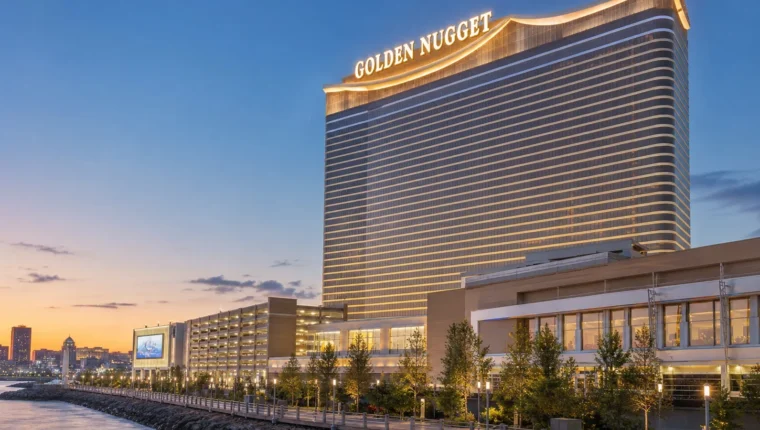 AI-generated exterior view of Golden Nugget Atlantic City, New Jersey.