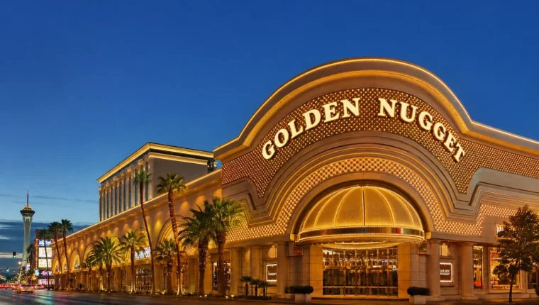 AI-generated exterior view of Golden Nugget Casino Las Vegas, Las Vegas, Nevada.