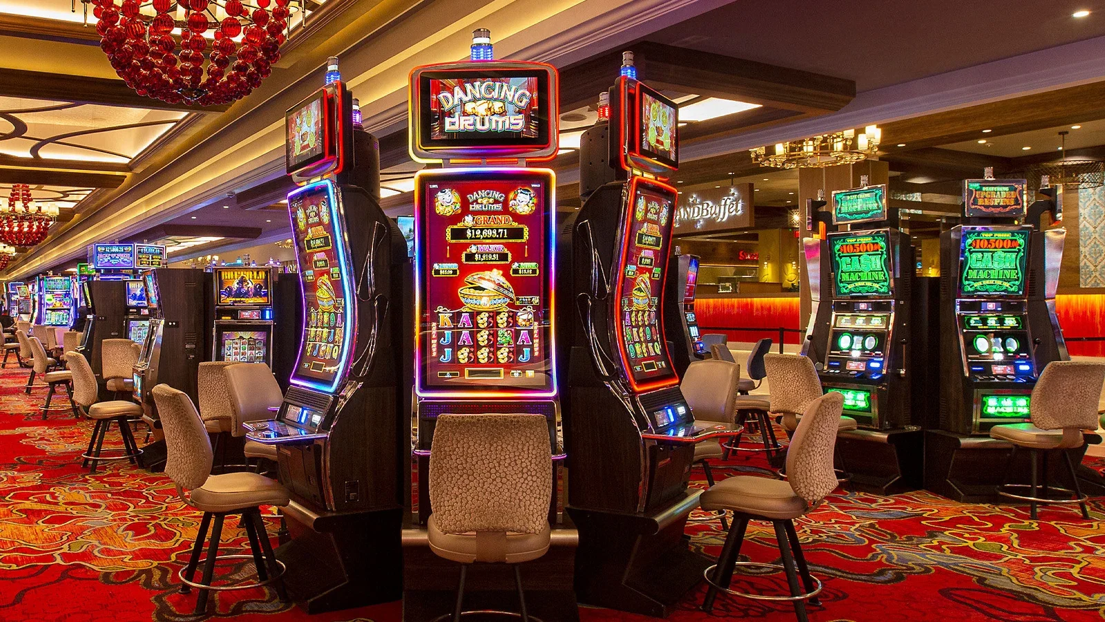 Grand Sierra Resort Reno 1 Slot-machine carousels on the casino floor at Grand Sierra Resort.
