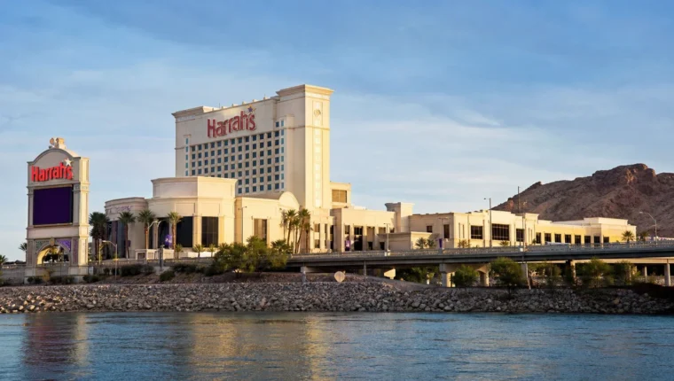 AI-generated exterior view of Harrah's Casino Laughlin, Laughlin, Nevada.