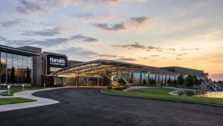 AI-generated exterior view of Harrah's Hoosier Park Anderson, Anderson, Indiana.