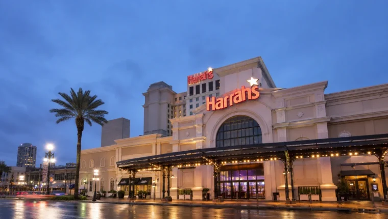 AI-generated exterior view of Harrah's New Orleans, New Orleans, Louisiana.