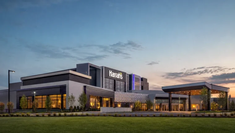 AI-generated exterior view of Harrah's Philadelphia, Chester, Pennsylvania.