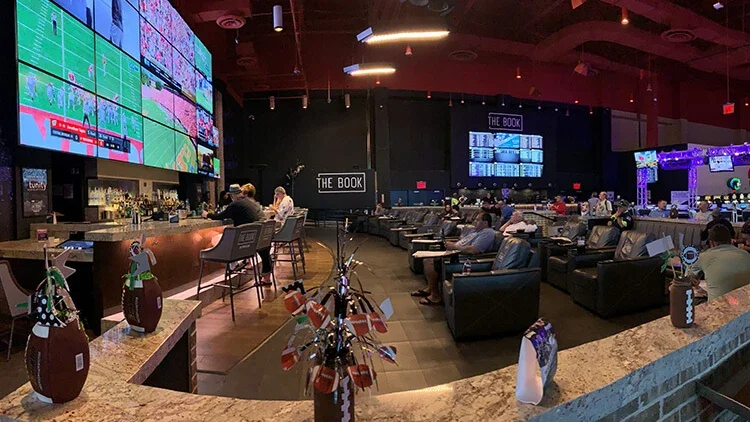 The sportsbook at Harrah's Philadelphia, pictured in Covers' 2019 review.