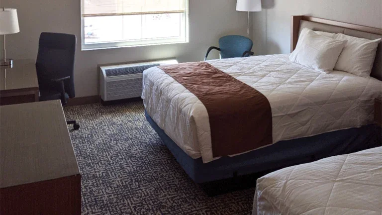 Havasu Landing Resort & Casino: Hotel, Games, and Ferry Guide 3 Queen guest room at Havasu Landing Resort & Casino.