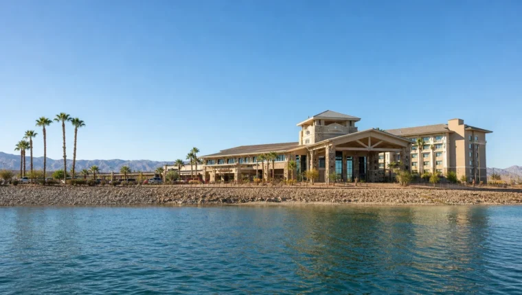 Havasu Landing Resort & Casino: Hotel, Games, and Ferry Guide 41 AI-generated exterior view of Havasu Landing Resort & Casino Needles, Havasu Lake, California.