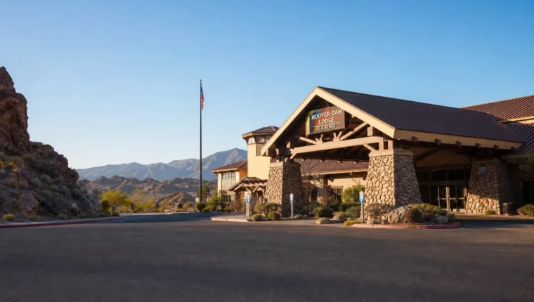 AI-generated exterior view of Hoover Dam Lodge Casino Boulder City, Boulder City, Nevada.