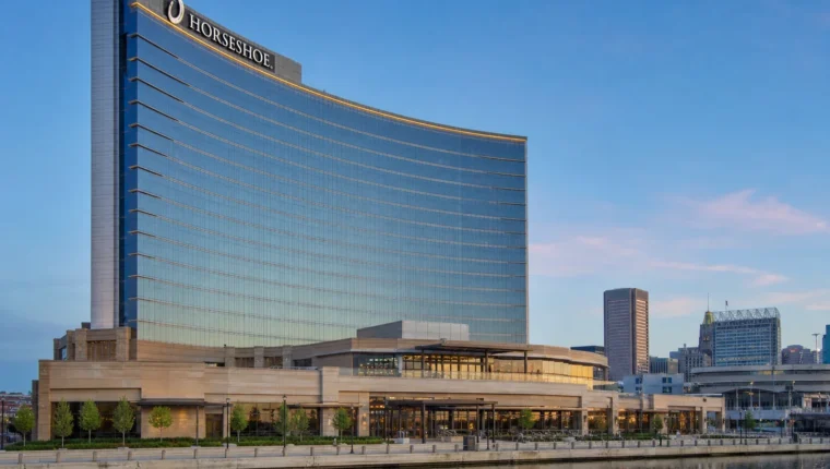 Horseshoe Casino Baltimore 1 AI-generated exterior view of Horseshoe Casino Baltimore, Baltimore, Maryland.