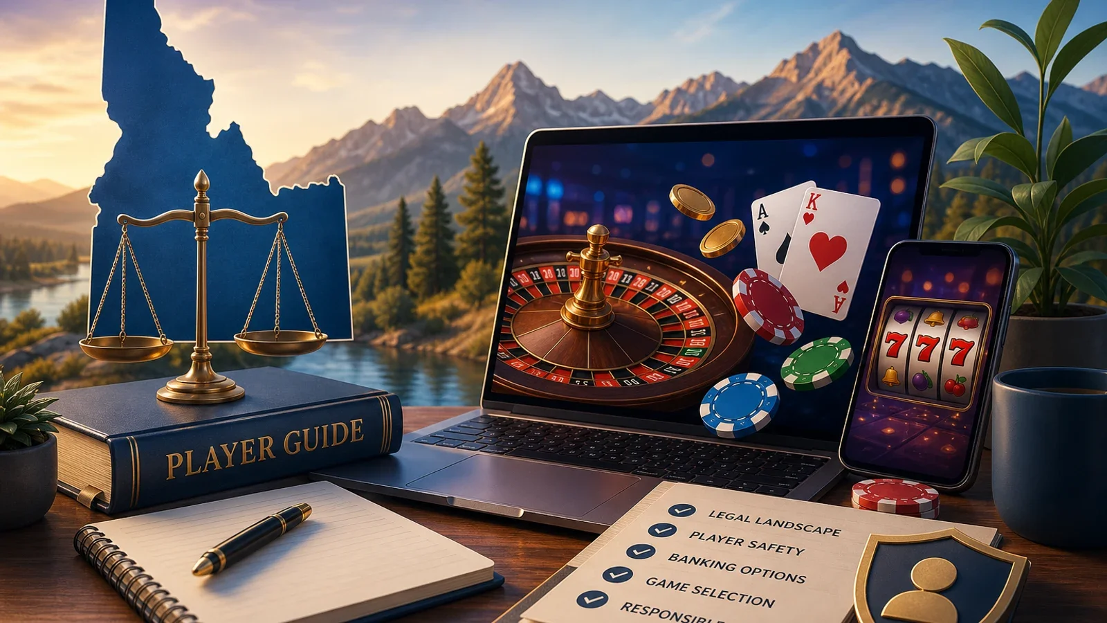 Idaho Online Casinos: Legal Status and Player Guide 1 Conceptual editorial illustration for Idaho Online Casinos: Legal Status and Player Guide