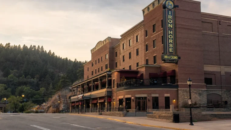 Iron Horse Inn & Casino Deadwood: Casino Closed, Hotel Open 16 AI-generated exterior view of Iron Horse Inn & Casino Deadwood, Deadwood, South Dakota.
