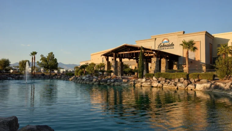AI-generated exterior view of Lakeside Casino & RV Park Pahrump, Pahrump, Nevada.