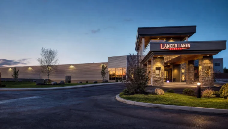 AI-generated exterior view of Lancer Lanes And Casino Clarkston, Clarkston, Washington.