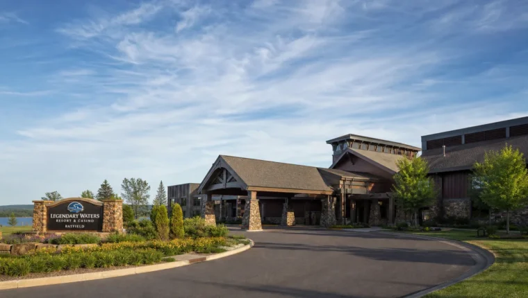Legendary Waters Resort & Casino near Bayfield, Wisconsin 10 AI-generated exterior view of Legendary Waters Resort & Casino Bayfield, Red Cliff, Wisconsin.