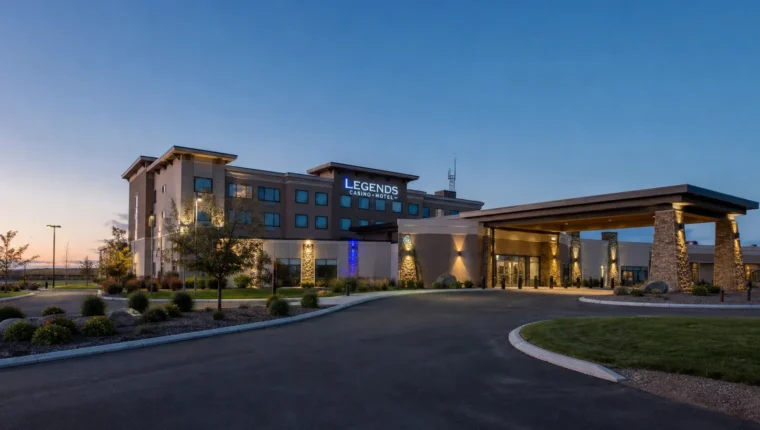 AI-generated exterior view of Legends Casino Hotel Toppenish, Toppenish, Washington.