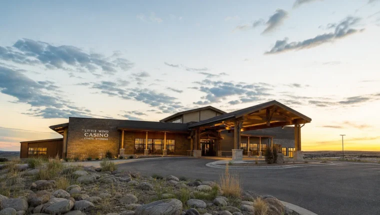 Little Wind Casino Ethete: Slots, Dining, and Visitor Guide 2 AI-generated exterior view of Little Wind Casino Ethete, Ethete, Wyoming.