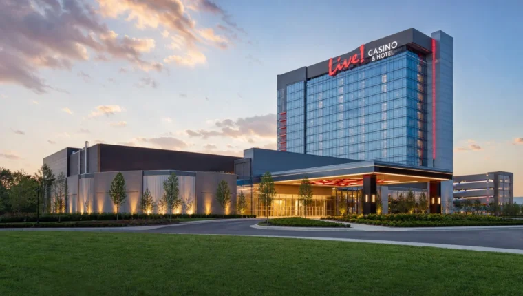 Live! Casino & Hotel Hanover 2 AI-generated exterior view of Live! Casino & Hotel Hanover, Hanover, Maryland.