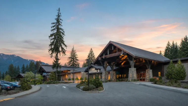 AI-generated exterior view of Lucky Dog Casino Skokomish, Skokomish, Washington.