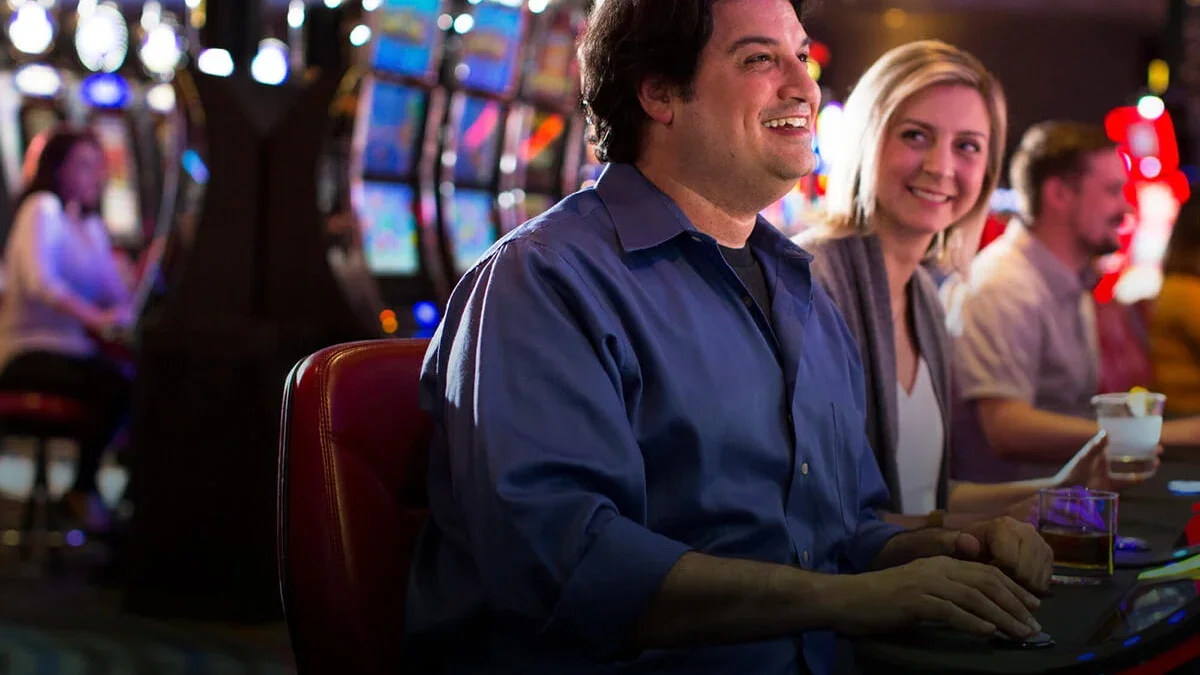 People playing slot machines at Lucky Eagle Casino.