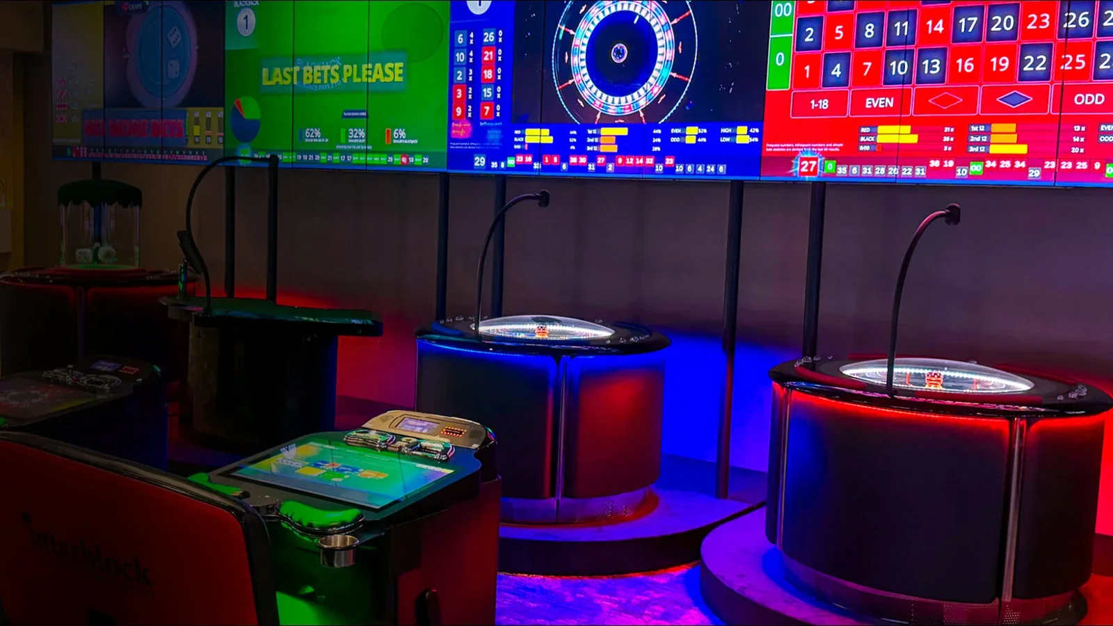 Electronic table games at Lucky Eagle Casino and Hotel.
