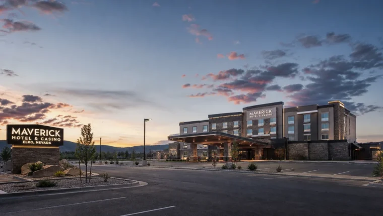 AI-generated exterior view of Maverick Hotel & Casino Elko, Elko, Nevada.