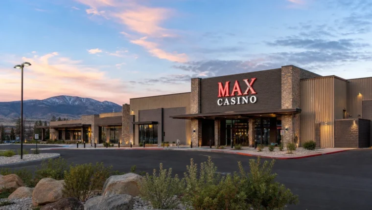 AI-generated exterior view of Max Casino Carson City, Carson City, Nevada.