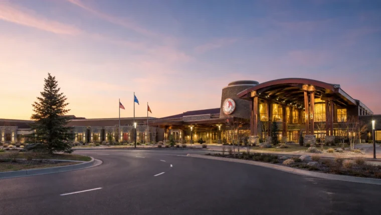 Menominee Casino Resort Keshena 11 AI-generated exterior view of Menominee Casino Resort Keshena, Keshena, Wisconsin.