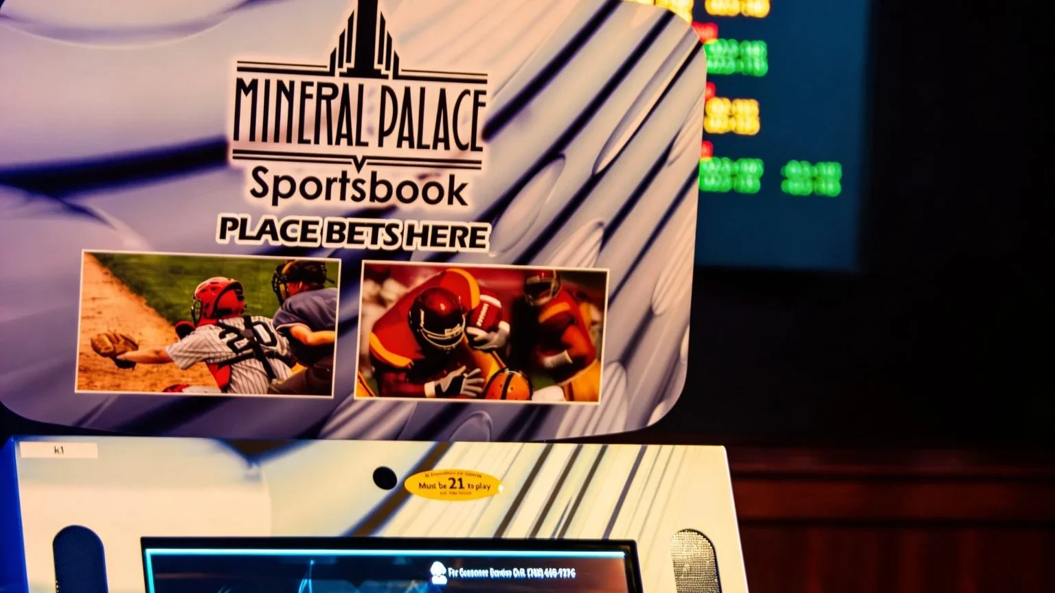 Sports betting kiosk at Mineral Palace.