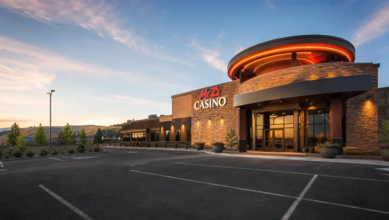 AI-generated exterior view of Mr. Z's Casino, Pullman, Pullman, Washington.