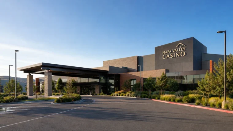 Napa Valley Casino American Canyon: Poker and Visitor Guide 57 AI-generated exterior view of Napa Valley Casino American Canyon, American Canyon, California.