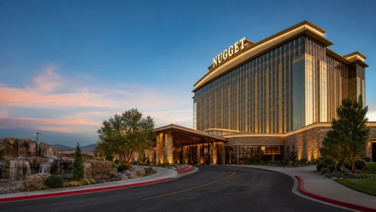 AI-generated exterior view of Nugget Casino Resort Sparks, Nevada.
