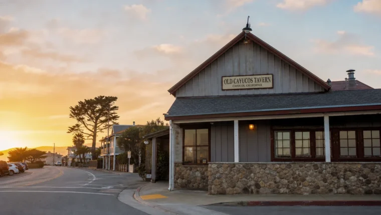 Old Cayucos Tavern Cayucos: Bar and Poker Guide 60 AI-generated exterior view of Old Cayucos Tavern Cayucos, Cayucos, California.