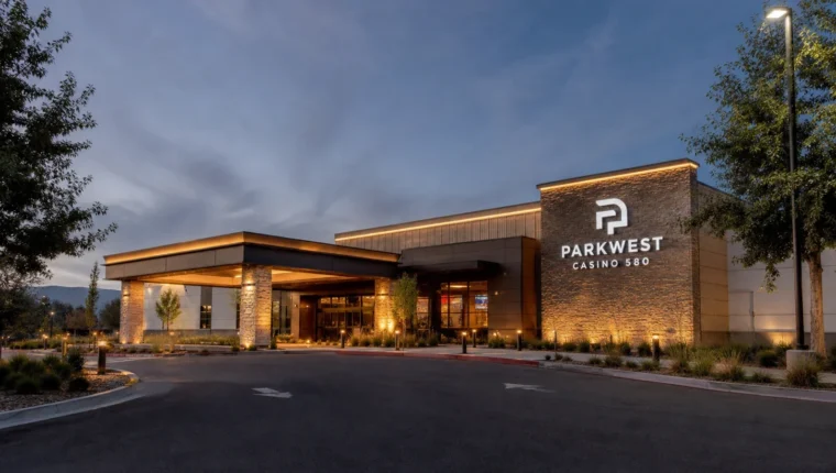 Parkwest Casino 580 Livermore: Games & Dining Guide 65 AI-generated exterior view of Parkwest Casino 580 Livermore, Livermore, California.