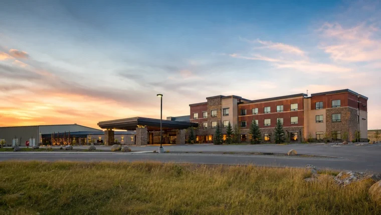 Prairie Wind Casino & Hotel Oglala: Visitor Guide 21 AI-generated exterior view of Prairie Wind Casino & Hotel Oglala, Pine Ridge, South Dakota.