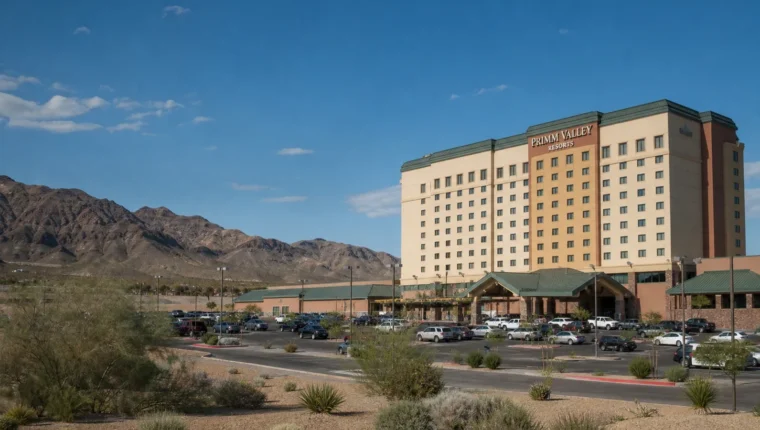 AI-generated exterior view of Primm Valley Resort, Primm, Nevada.