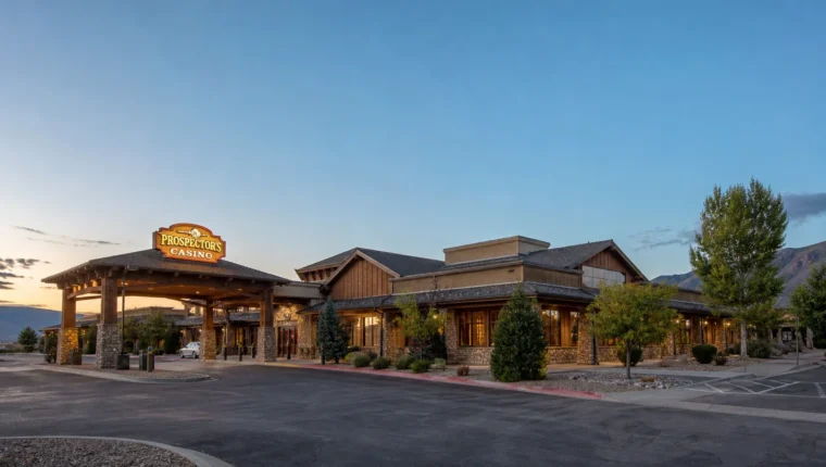 AI-generated exterior view of Prospectors Casino Ely, Ely, Nevada.