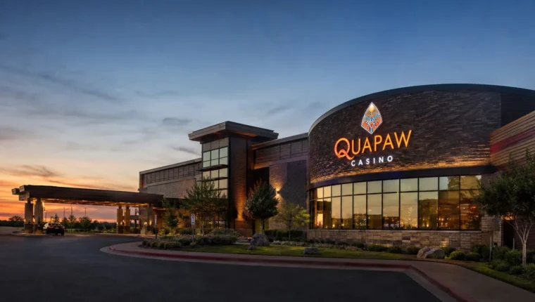 AI-generated exterior view of Quapaw Casino Miami, Miami, Oklahoma.