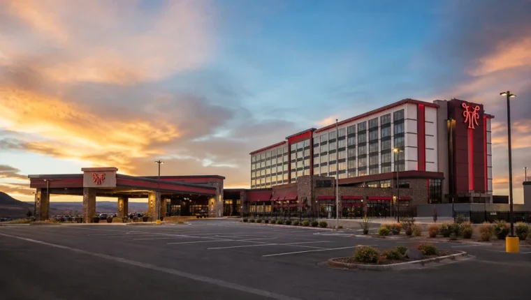 AI-generated exterior view of Red Garter Hotel & Casino West Wendover, West Wendover, Nevada.